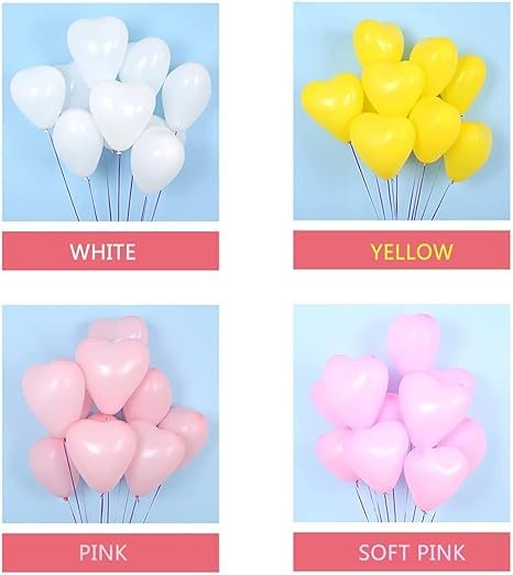 100pcs 10 Inch Color Heart Shaped Balloons