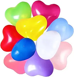 100pcs 10 Inch Color Heart Shaped Balloons