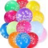 100pcs 12 Inch Happy Birthday Printed Balloons