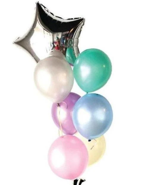 Pastel Rainbow Balloon Bunch