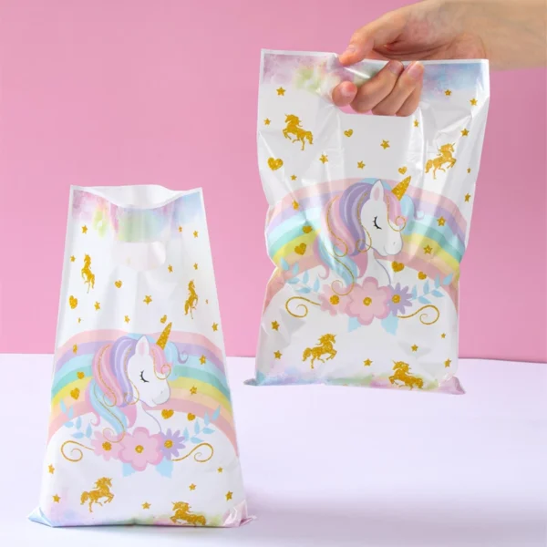 Rainbow Unicorn Loot Bags for Birthday 10Pcs