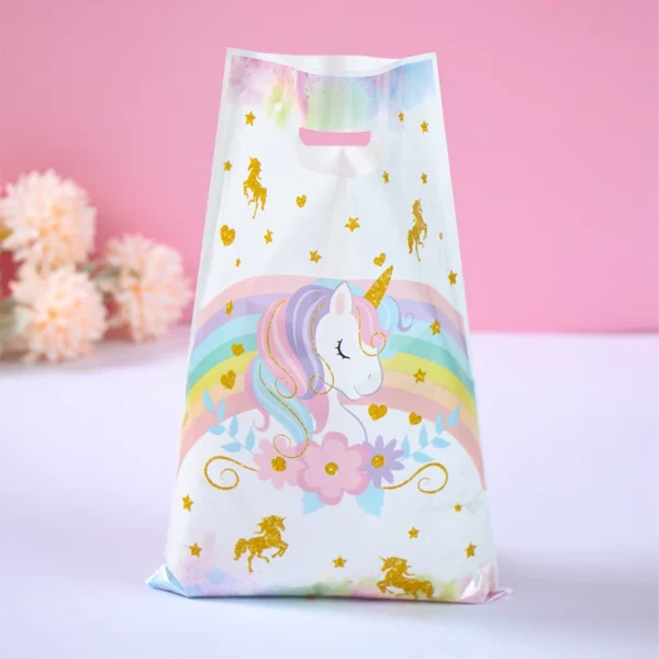 Rainbow Unicorn Loot Bags for Birthday 10Pcs