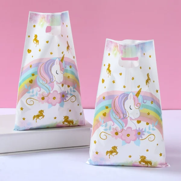 Rainbow Unicorn Loot Bags for Birthday 10Pcs