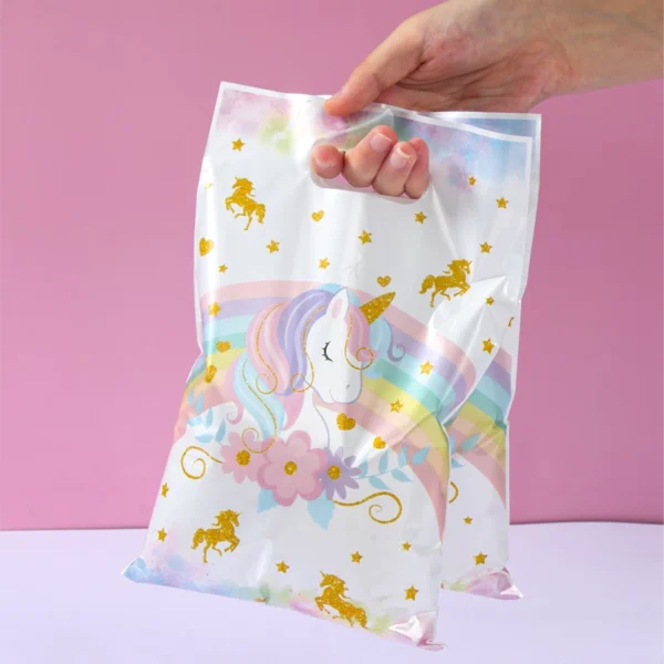Rainbow Unicorn Loot Bags for Birthday 10Pcs