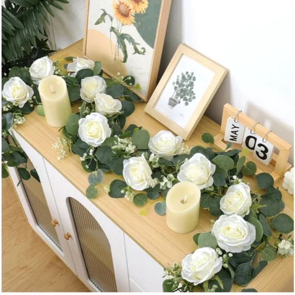 Artificial Mixed Eucalyptus Leaves Garland 180CM