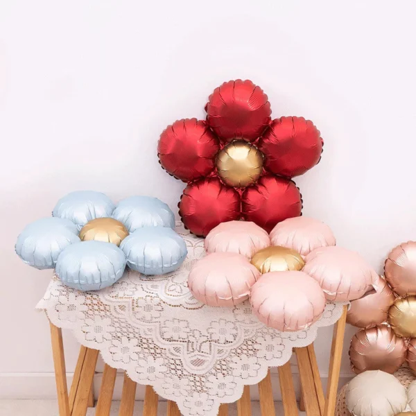 Flower Shape Pastel Ballon 4Pcs Set