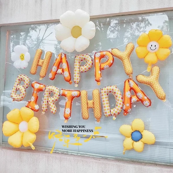 Daisy Print Latex Balloon Set 10pcs