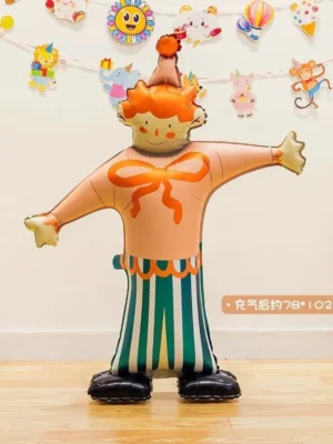 Set Of 5 Circus Animal Standing Foil Balloon