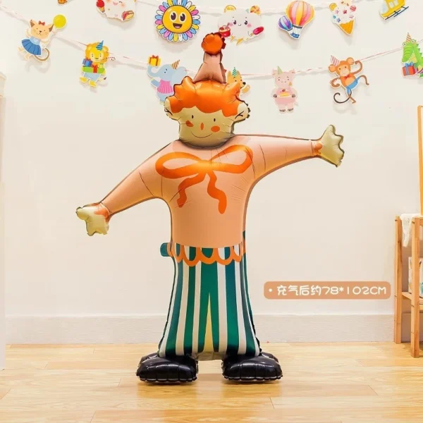 Set Of 5 Circus Animal Standing Foil Balloon