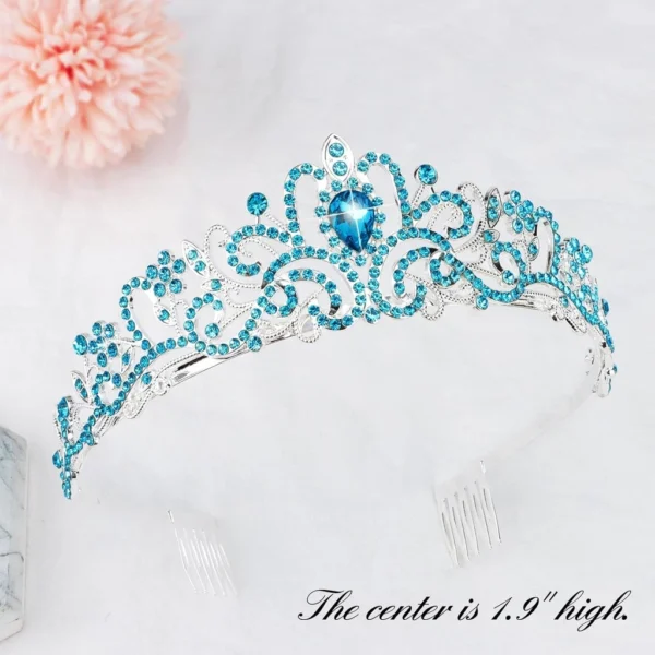 Blue Princess Crown and Birthday Sash Set